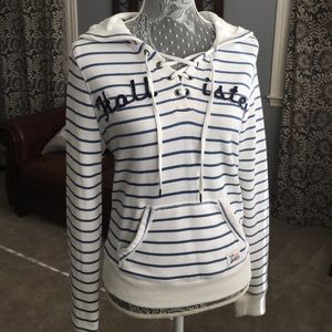 hollister: laced striped sweater